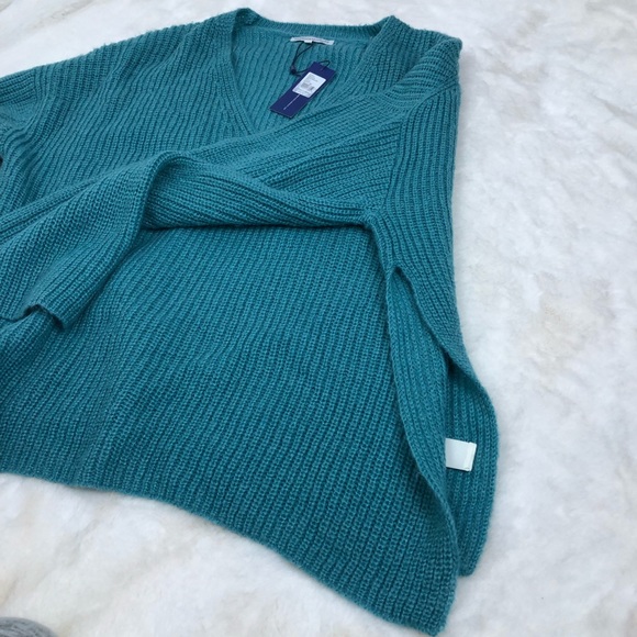 Rebecca Minkoff Aqua Blue Side Slit Knit Sweater - Picture 6 of 8